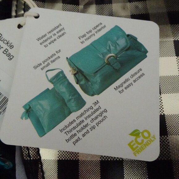 Kalencom Baby Diaper Bag Infant Black Gold + Bottle Bag Zip Pouch Changing Pad - Picture 9 of 13